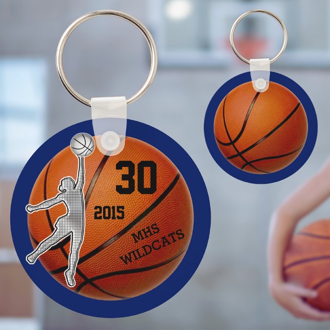 Gifts for Girls Basketball Team PERSONALIZED Keychain (Creator Uploaded)