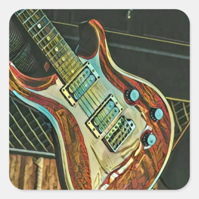 Gifts for guitarist square sticker (Front)