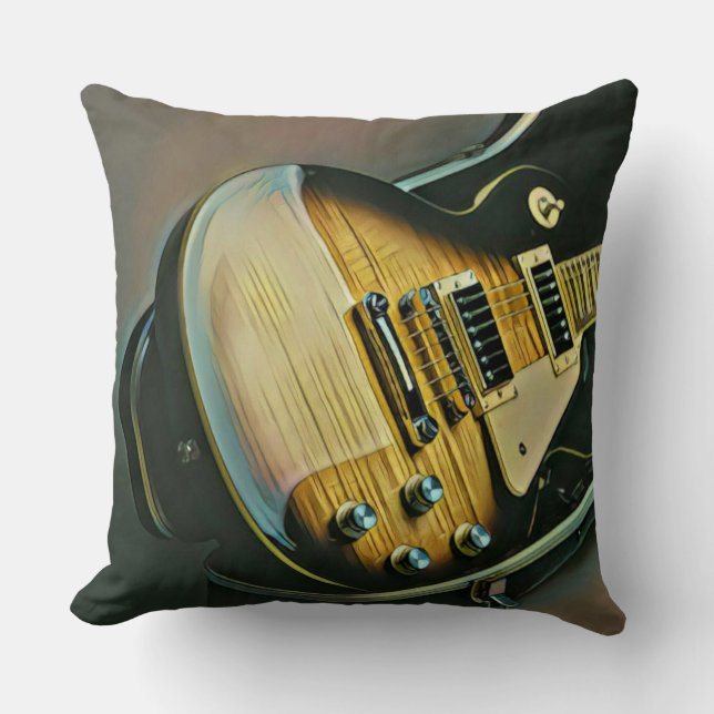 Gifts for guitarist throw pillow (Front)