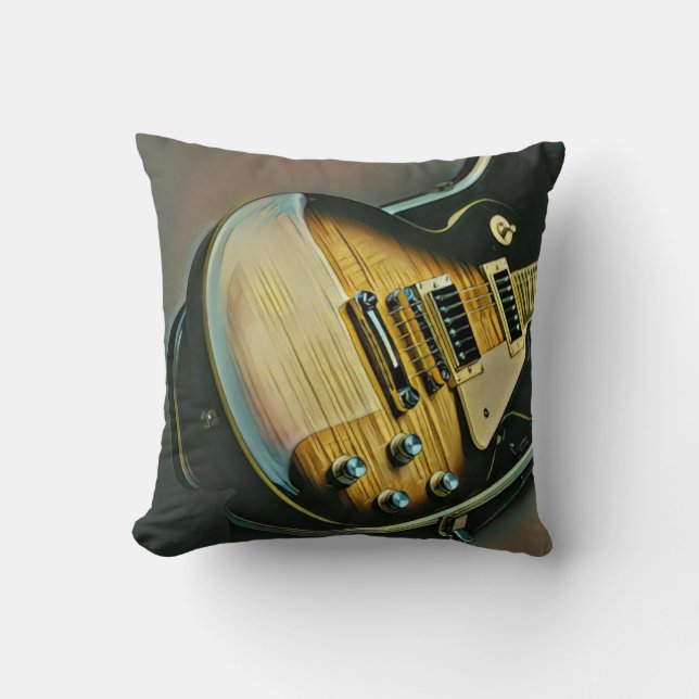 Gifts for guitarist throw pillow (Front)