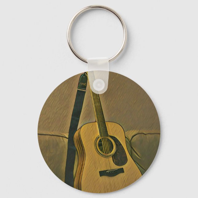 Gifts for guitarists keychain (Front)