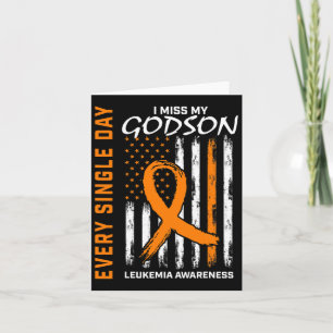 Gifts For Loss Of Godson Leukaemia Awareness Flag Card