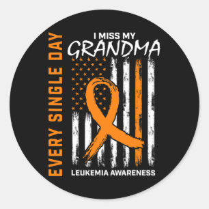 Gifts For Loss Of Grandma Leukaemia Awareness Flag Classic Round Sticker