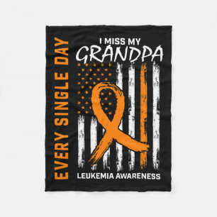 Gifts For Loss Of Grandpa Leukaemia Awareness Flag Fleece Blanket