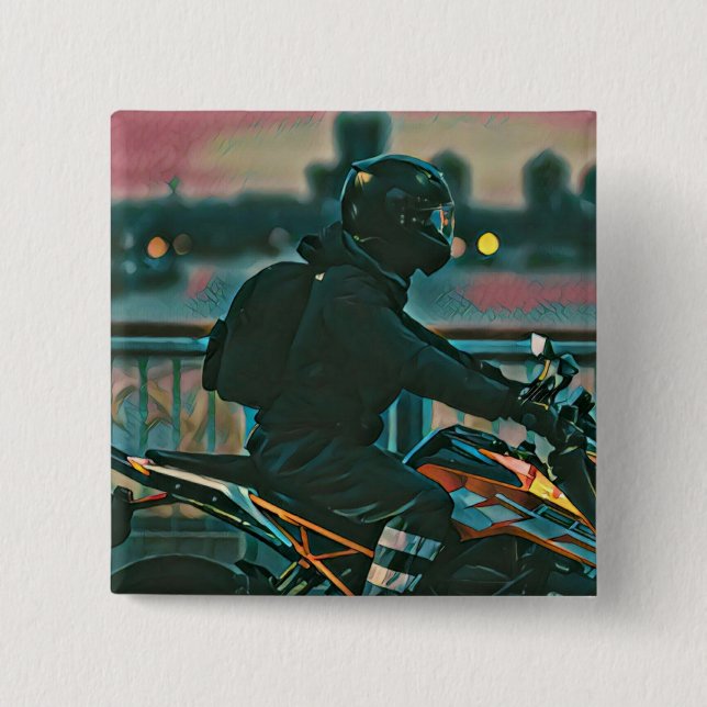 Gifts for motorcyclists 2 inch square button (Front)