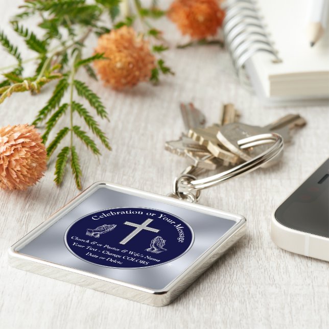 Gifts for Pastor Appreciation Day, Personalized Keychain (Side)