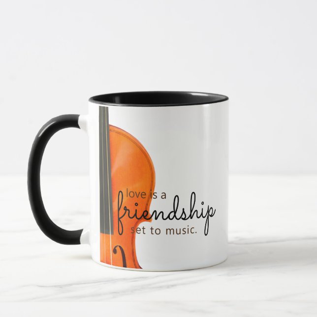 Gifts for Violin Players - Love Violin Mug (Left)