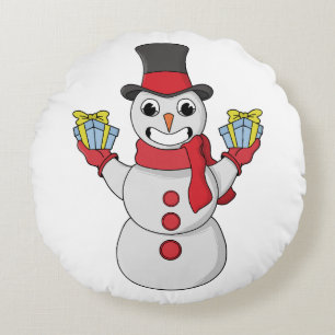 Gifts for you from Snowman Round Pillow