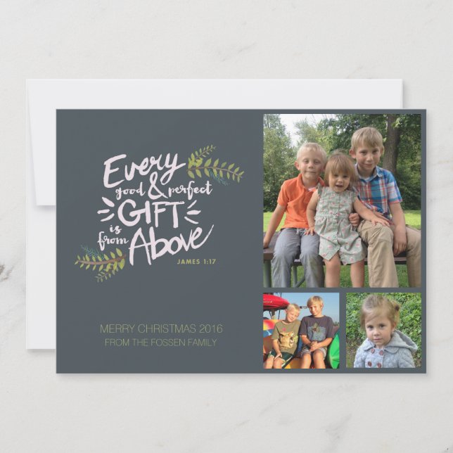Gifts from Above Religious Christmas Photo Card (Front)