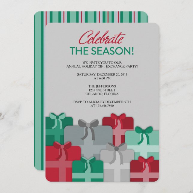Gifts  - Gift Exchange Party Invitation (Front/Back)
