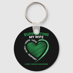 Gifts Husband Transplant Wife Kidney Disease Aware Keychain