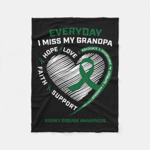 Gifts Kidney Disease Grandpa Kidney Disease Awaren Fleece Blanket