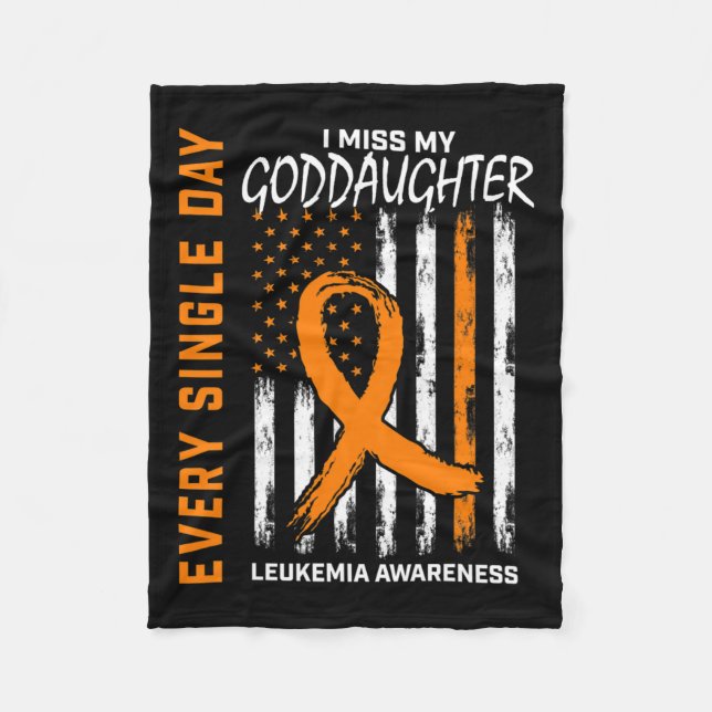 Gifts Loss Of Goddaughter Leukaemia Awareness Flag Fleece Blanket (Front)