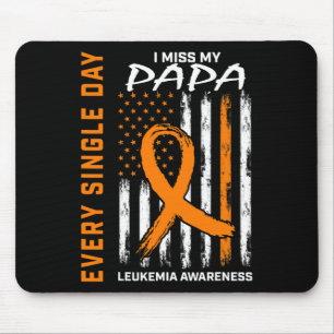 Gifts Loss Of Papa Orange Leukaemia Awareness Flag Mouse Pad