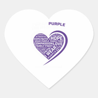 Gifts Mom Dad Purple Daughter Pancreatic Cancer Heart Sticker