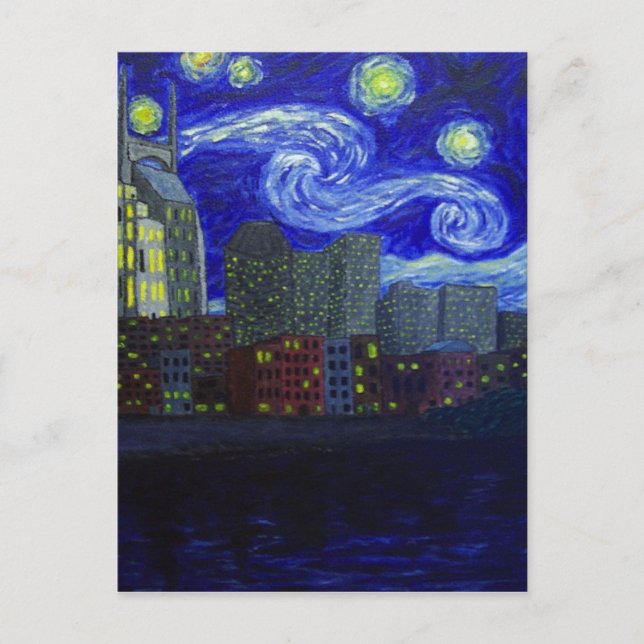 Gifts: "Nashville Starry Night" by Jack Lepper Postcard (Front)