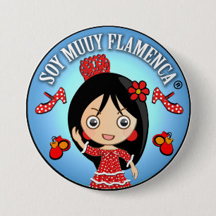 Gifts of Flamenco of I am Brown Flamenco Muuy 3 Inch Round Button
