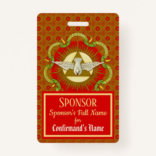 Gifts of the Holy Spirit (BK 026) - Sponsor Badge (Front)