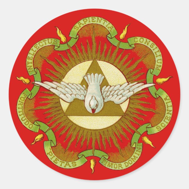 Gifts of the Holy Spirit (BK 026) (Style 2a) Classic Round Sticker (Front)