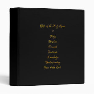 Gifts of The Holy Spirit in 3D Look Golden Script Binder
