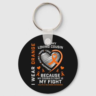 Gifts Orange Fighter Cousin Multiple Sclerosis Awa Keychain