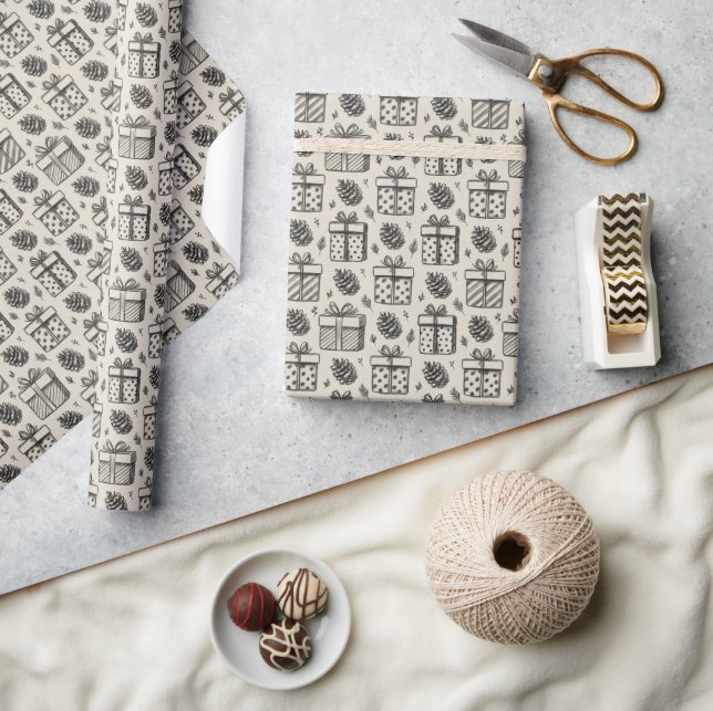 Gifts & Pine Cone Wrapping Paper (Crafts)