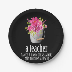 Gifts Teacher   A Teacher Takes A Hand Paper Plate