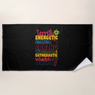 Gifts Teacher Amazing Caring Teacher Beach Towel