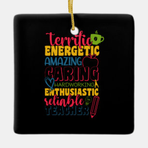 Gifts Teacher Amazing Caring Teacher Ceramic Ornament