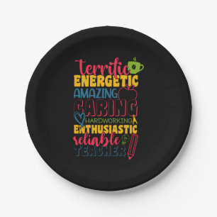 Gifts Teacher   Amazing Caring Teacher Paper Plate