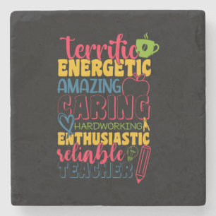 Gifts Teacher Amazing Caring Teacher Stone Coaster