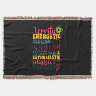 Gifts Teacher Amazing Caring Teacher Throw Blanket