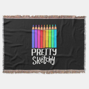Gifts Teacher Artist Pretty Sketchy Throw Blanket