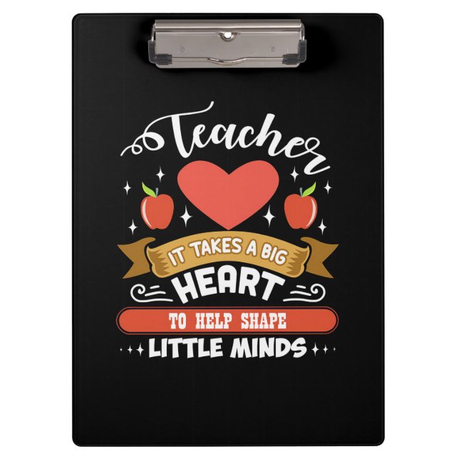 Gifts Teacher | Big Heart Teacher Clipboard (Front)
