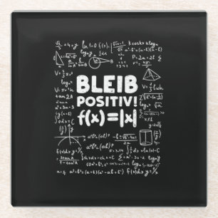 Gifts Teacher Bleib Positiv Math Teacher Glass Coaster