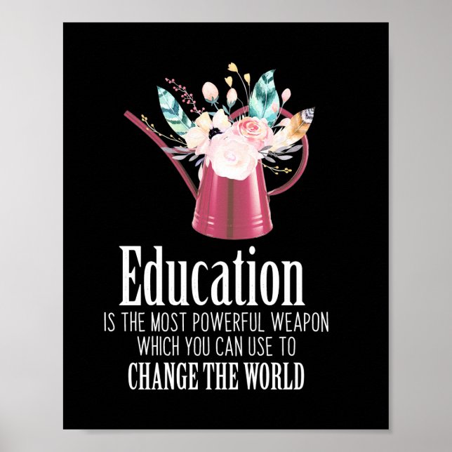 Gifts Teacher | Education Change The World Poster (Front)