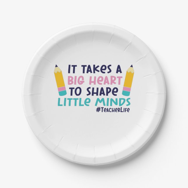 Gifts Teacher | It Takes A Big Heart Paper Plate (Front)