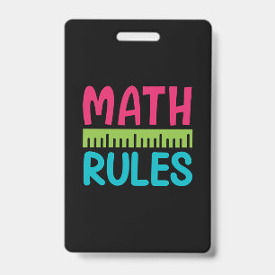 Gifts Teacher Math Rules Badge