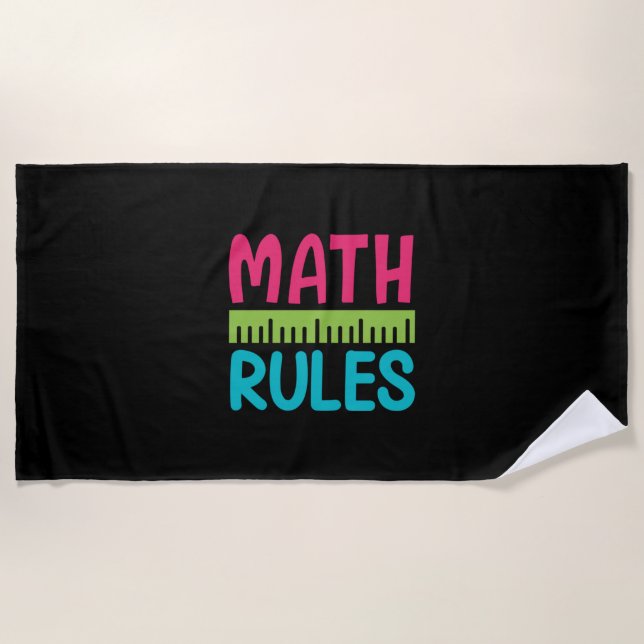 Gifts Teacher | Math Rules Beach Towel (Front)