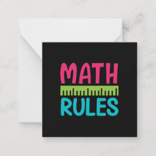 Gifts Teacher   Math Rules Card