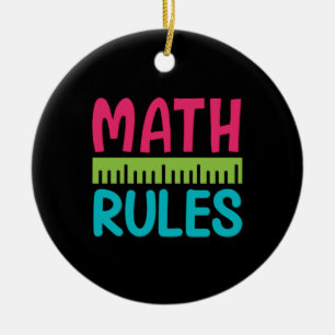 Gifts Teacher Math Rules Ceramic Ornament