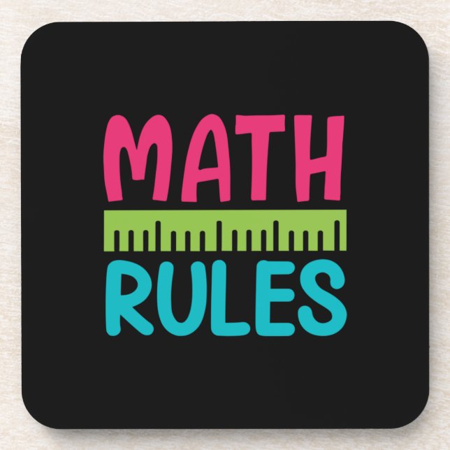Gifts Teacher | Math Rules Coaster (Front)