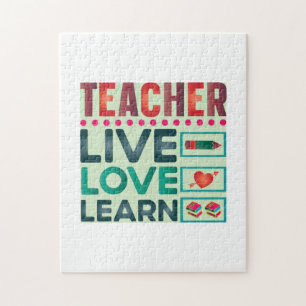 Gifts Teacher   Teacher Live Love Learn Jigsaw Puzzle