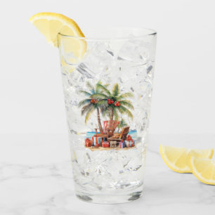 Gifts under the palm tree glass