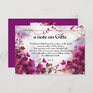 Gifts, with photo Fuchsia Enchantment: Watercolor  Enclosure Card