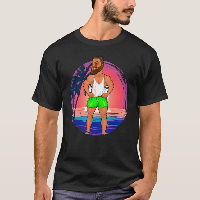 Gigachad Gym Meme Giga Chad Fitness Alpha Male Bod T-Shirt (Front)