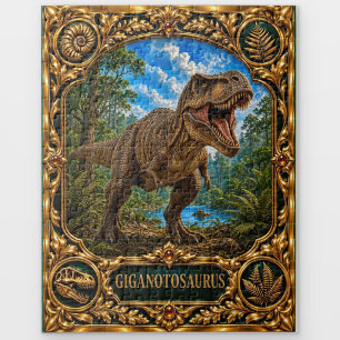 Giganotosaurus Dinosaur, Jewelled Heirloom Art Jigsaw Puzzle