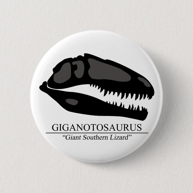 Giganotosaurus Skull 2 Inch Round Button (Front)