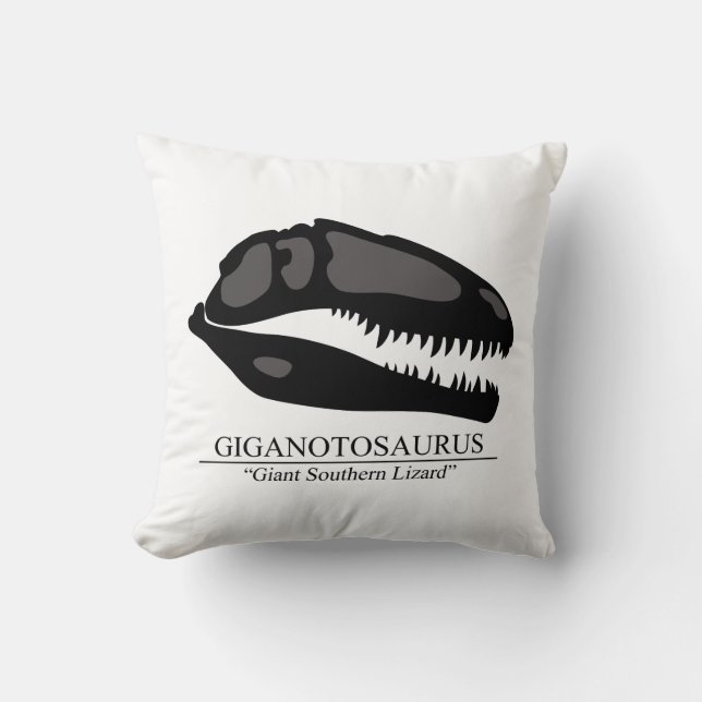 Giganotosaurus Skull Throw Pillow (Front)