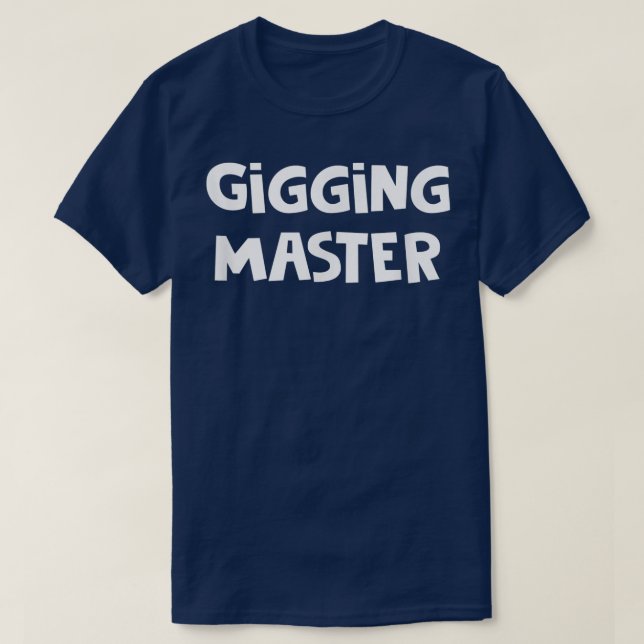Gigging Master Funny Frog Flounder Fishing Gig  T-Shirt (Design Front)